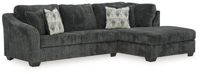 Biddeford Sectional by Unique Piece Furniture, charcoal stationary sofa with right chaise on Tampa Home & Garden Store