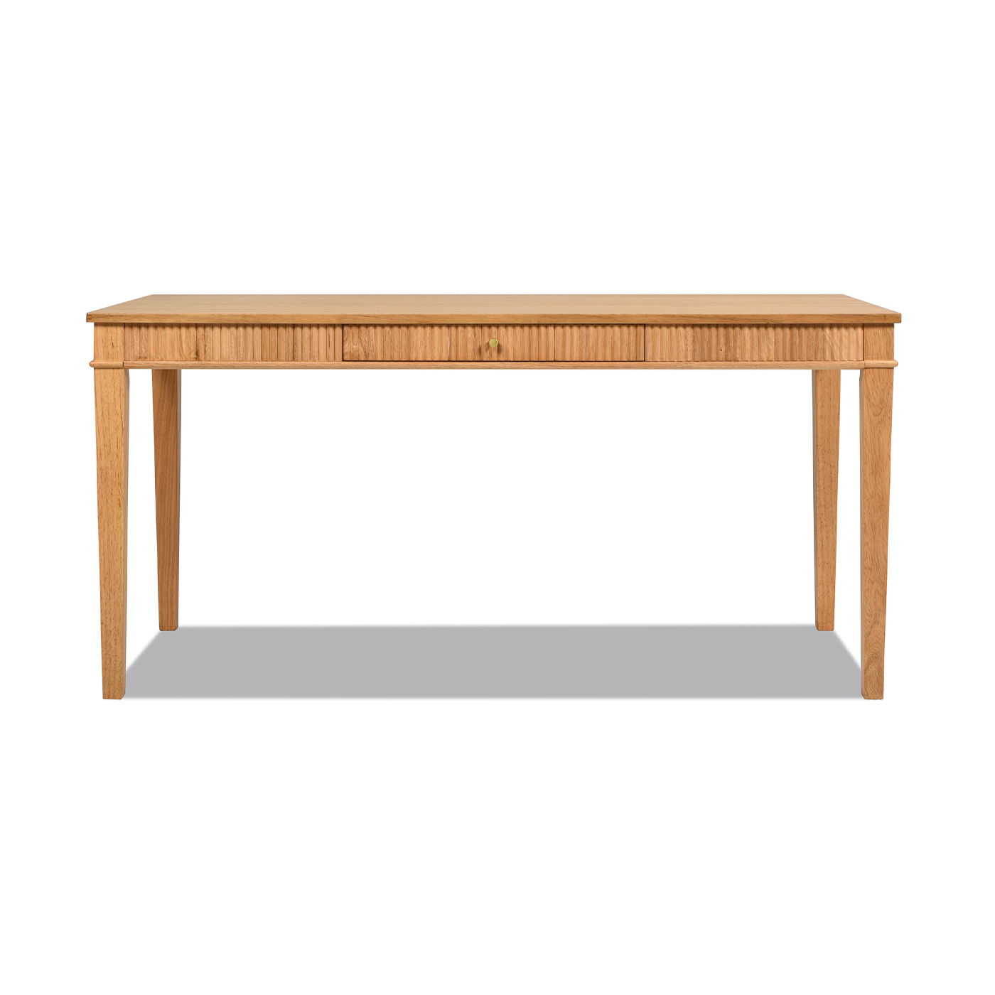 Writing desk Dumont Modern Farmhouse, natural blonde wood, 1-drawer, fluted front on Tampa Home & Garden Store