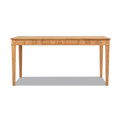 Writing desk Dumont Modern Farmhouse, natural blonde wood, 1-drawer, fluted front on Tampa Home & Garden Store