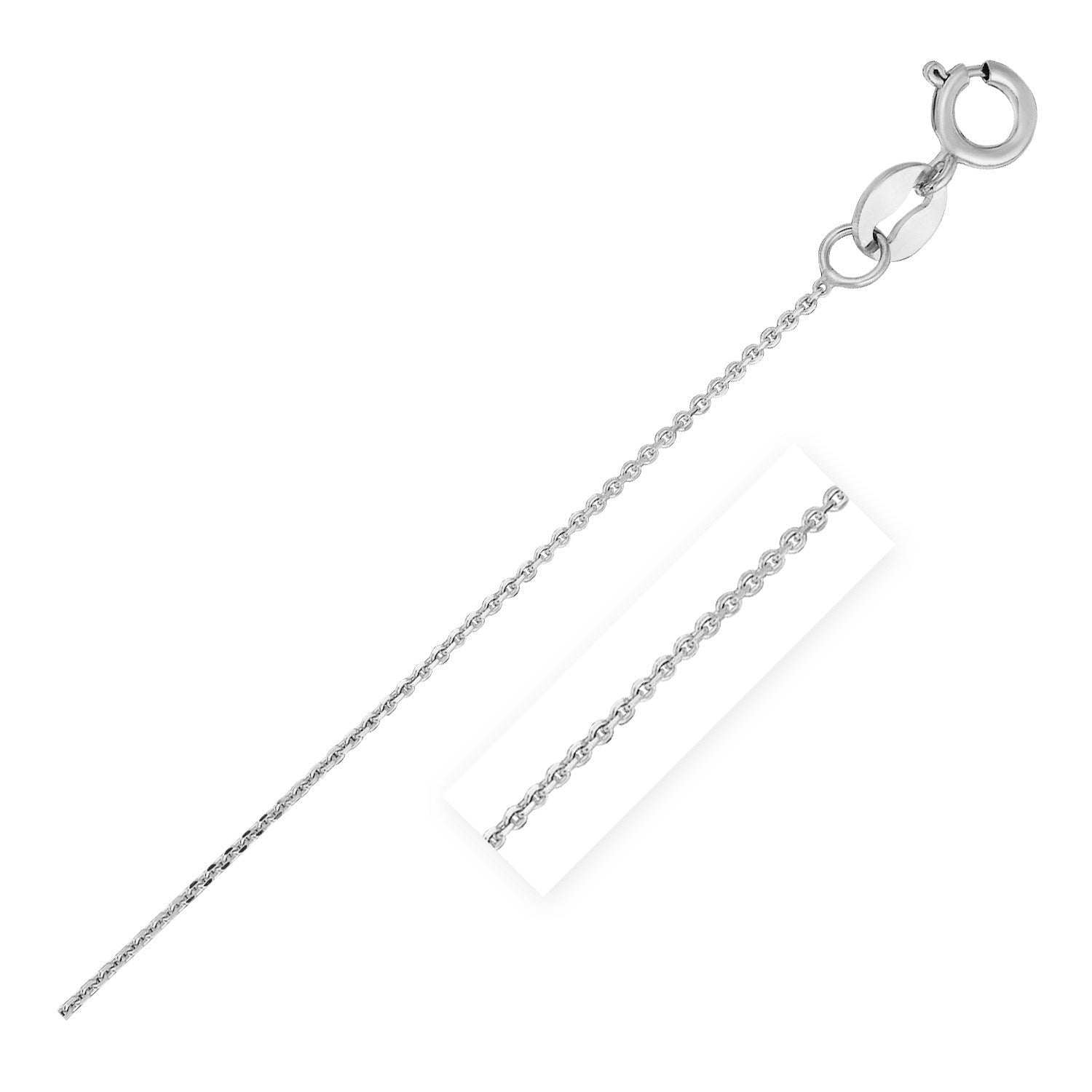 14k white gold diamond-cut cable chain necklace 0.7mm with lobster clasp Bids.com on Tampa Home & Garden Store