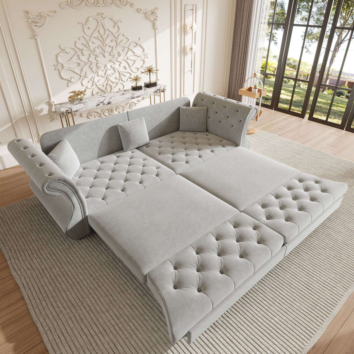 Oversized Chesterfield Sofa and a Pull Out Bed