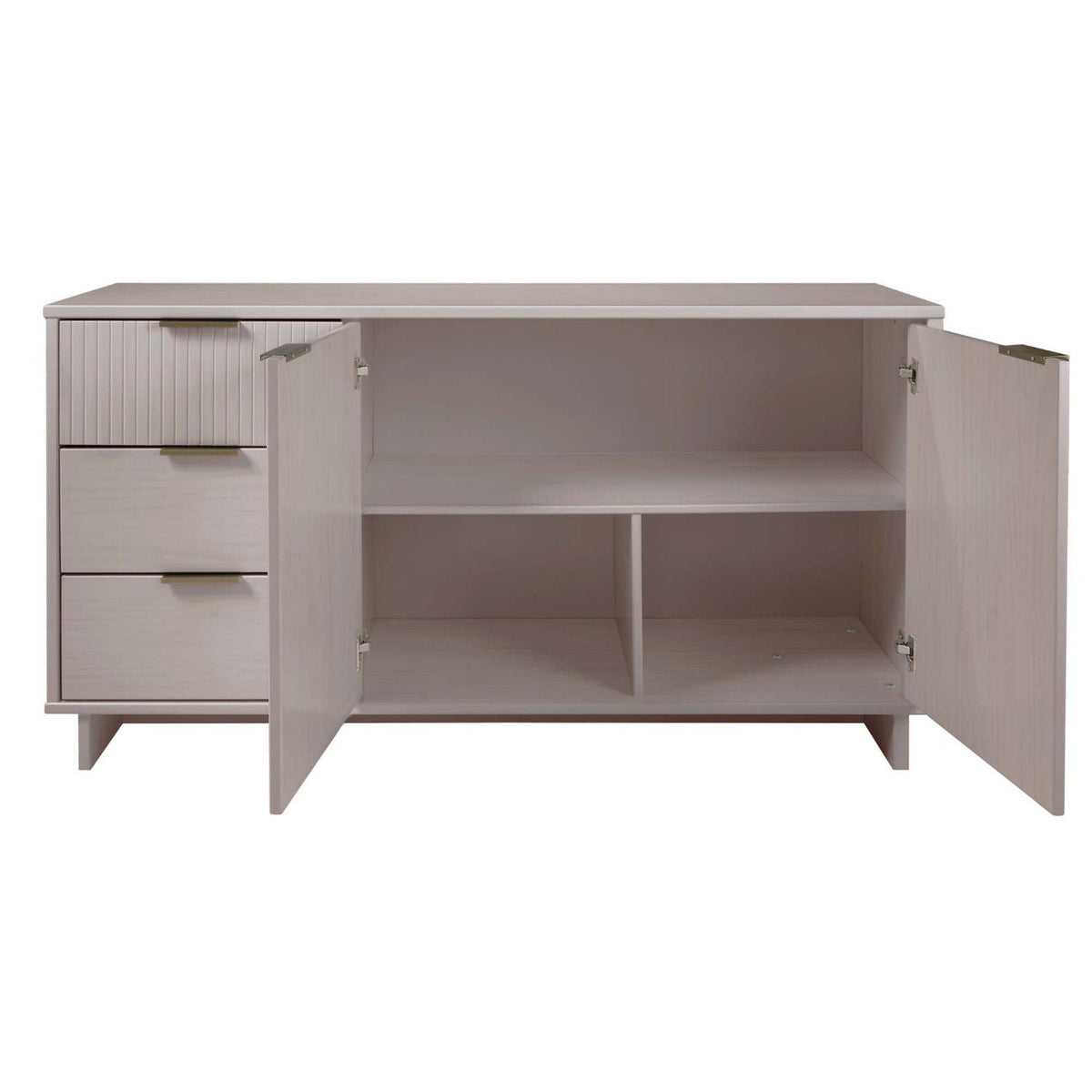 Granville sideboard by HouseOfZazla in light wood with grooved drawers and two doors on Tampa Home & Garden Store