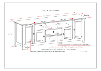Handcrafted wide TV stand with side cabinets, central drawers, and open storage by HouseOfZazla on Tampa Home & Garden Store
