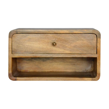 Curve Upper Slot Floating Nightstand with Drawer