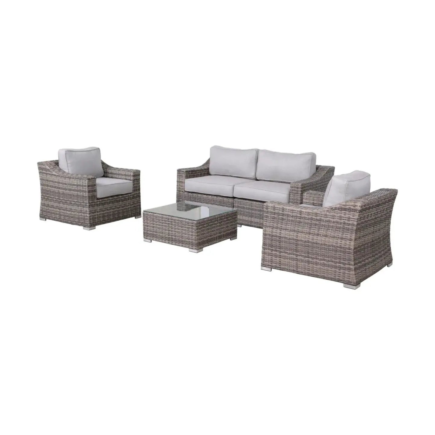 Outdoor Wicker Conversation Set With Cushions