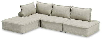 Bales Sectional by Unique Piece Furniture in beige boucle upholstery with plush back cushions on Tampa Home & Garden Store