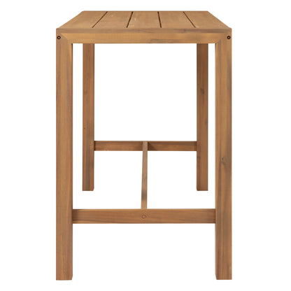 Patio bar table with slatted wood top and sturdy legs HouseOfZazla 5 Piece Outdoor Set on Tampa Home & Garden Store