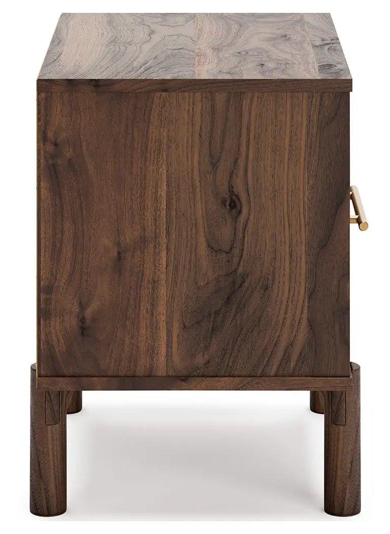 Calverson Night Stand Walnut Finish with Handle