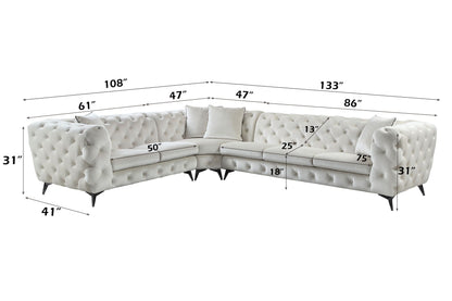 Atronia Sectional Sofa and Four Beige Pillows