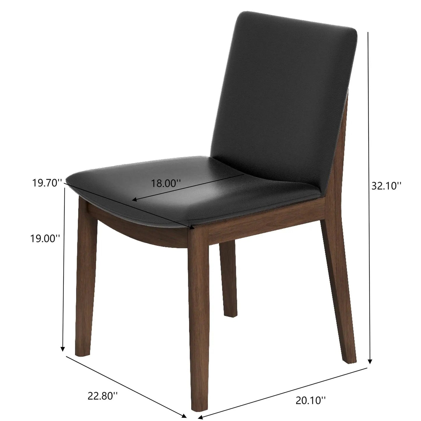Mid Century Modern Solid Wood Dining Chair Set