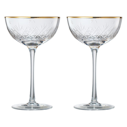 Basilica Champagne Coupe Glassware Set of Two