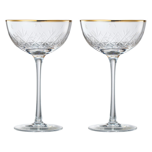 Basilica Champagne Coupe Glassware Set of Two