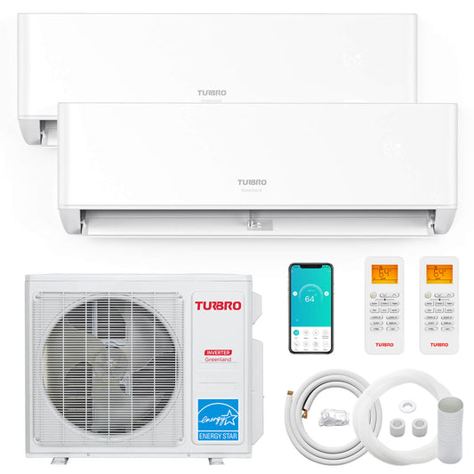 Greenland 18,000 BTU Dual Zone(2) Mini Split AC with Heat Pump (R454B) - Tampa Home & Garden Store