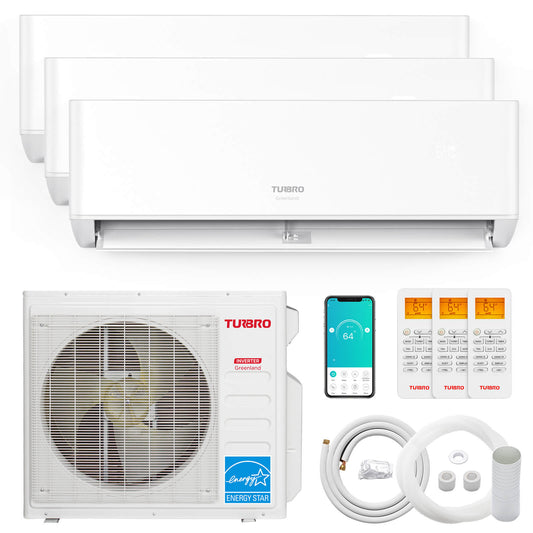 Greenland 27,000 BTU Tri-Zone(3) Mini Split AC with Heat Pump (R454B) - Tampa Home & Garden Store