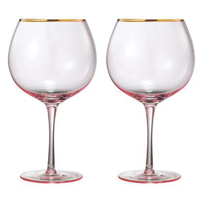 Pink Palazzo Stemmed Wine Glassware Set of Two