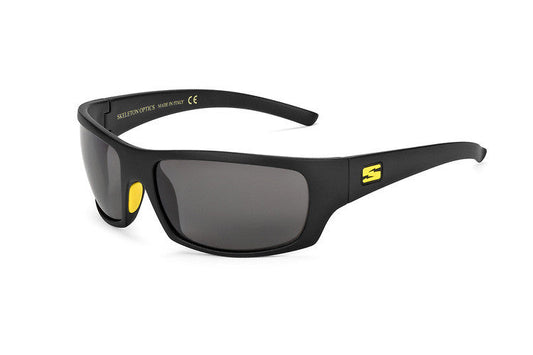 Renegade Ranger Sunglasses Skeleton Optics black frame with yellow accents gray lenses on Tampa Home & Garden Store