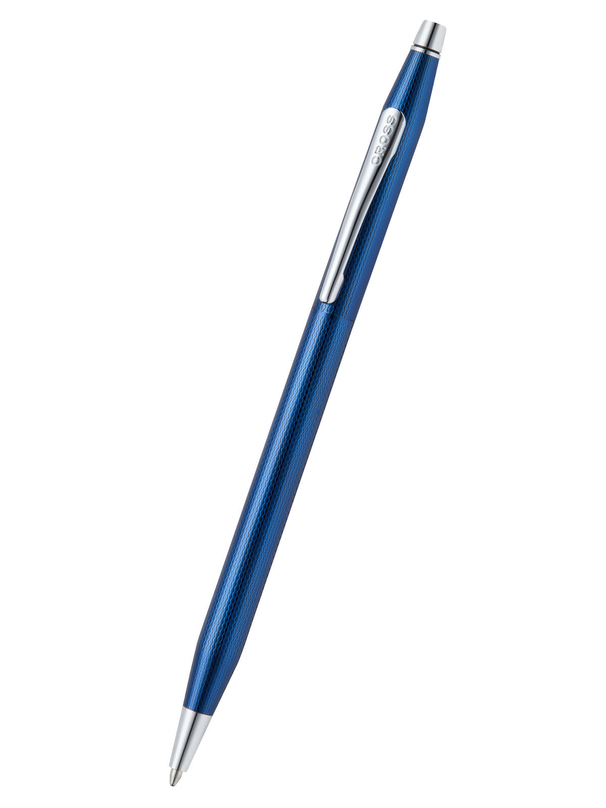 Classic Century cobalt blue diamond-pattern ballpoint pen with silver clip by A.T. Cross on Tampa Home & Garden Store