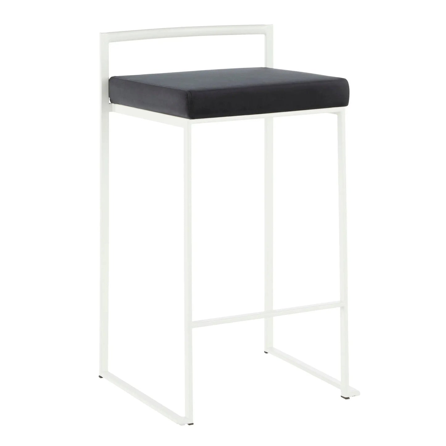 Fuji Simple Elegance Counter Stool white frame, black cushion by Unique Piece Furniture on Tampa Home & Garden Store