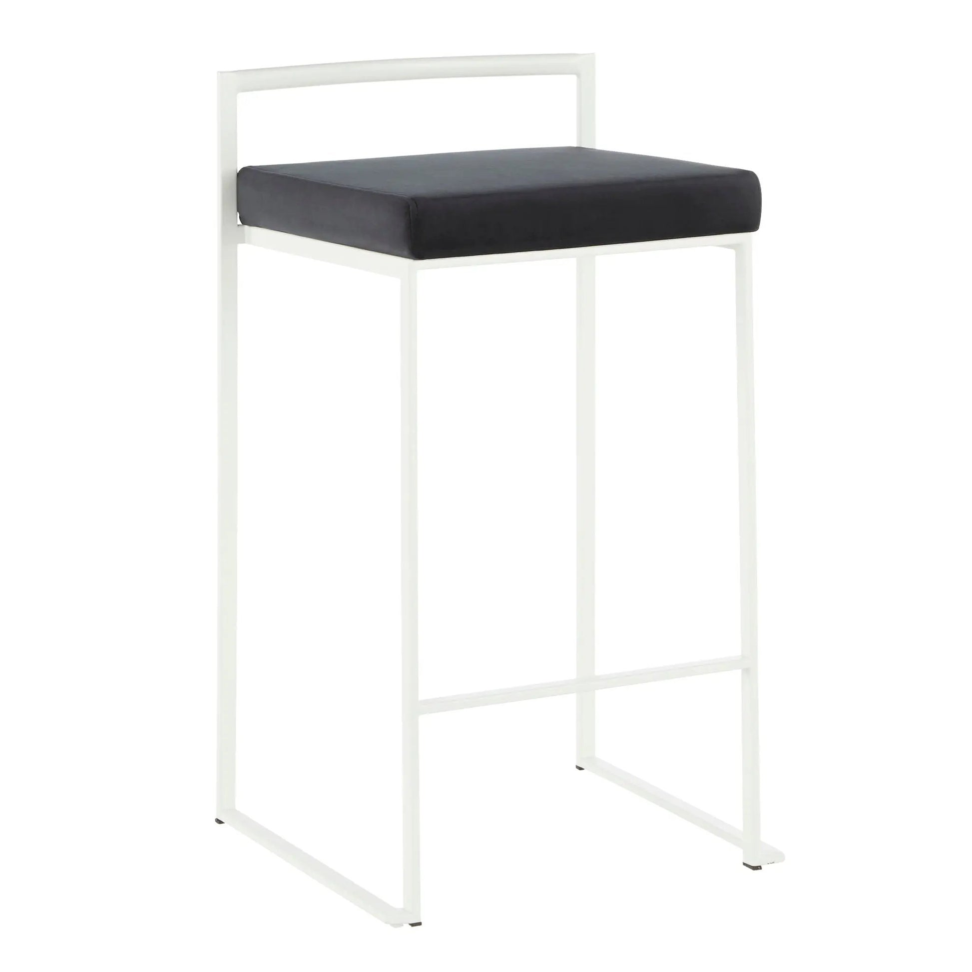 Fuji Simple Elegance Counter Stool white frame, black cushion by Unique Piece Furniture on Tampa Home & Garden Store