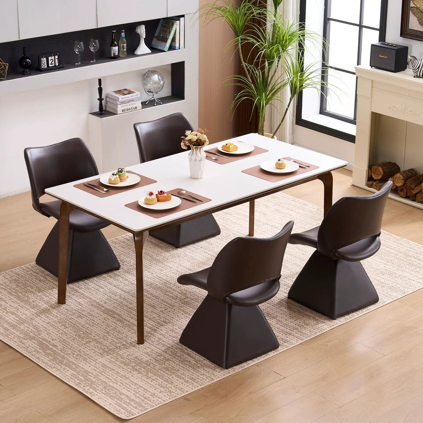 Modern Swivel Dining Chair With High Back