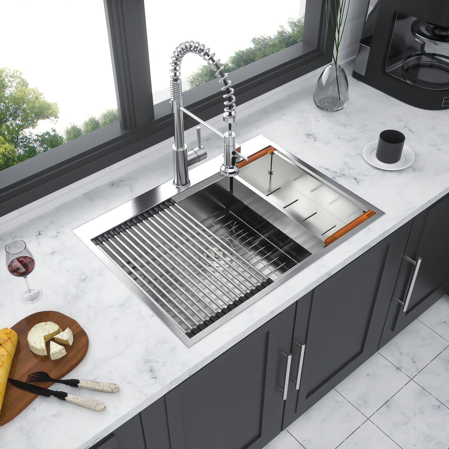 Drop In Kitchen Sink Stainless Steel Workstation