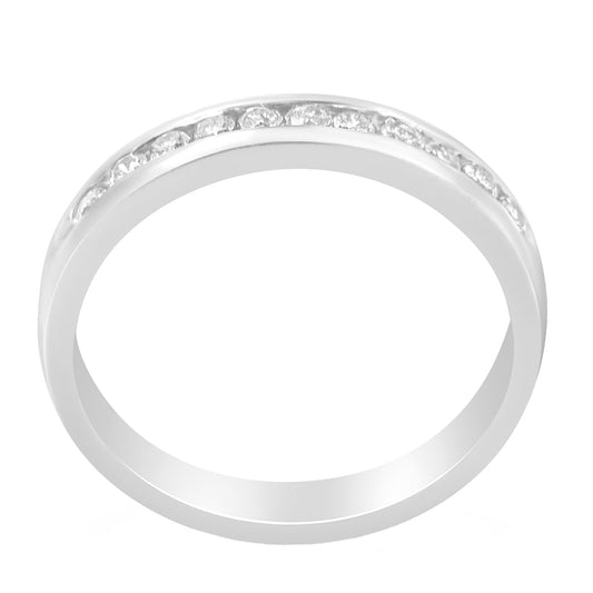 11-stone channel-set diamond wedding band in 18K white gold with diamonds on Tampa Home & Garden Store