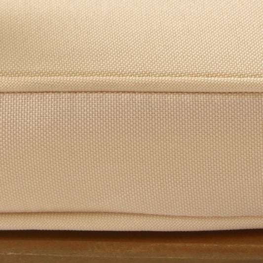 Beige rocking chair upholstery fabric close-up with woven texture and seam on Tampa Home & Garden Store