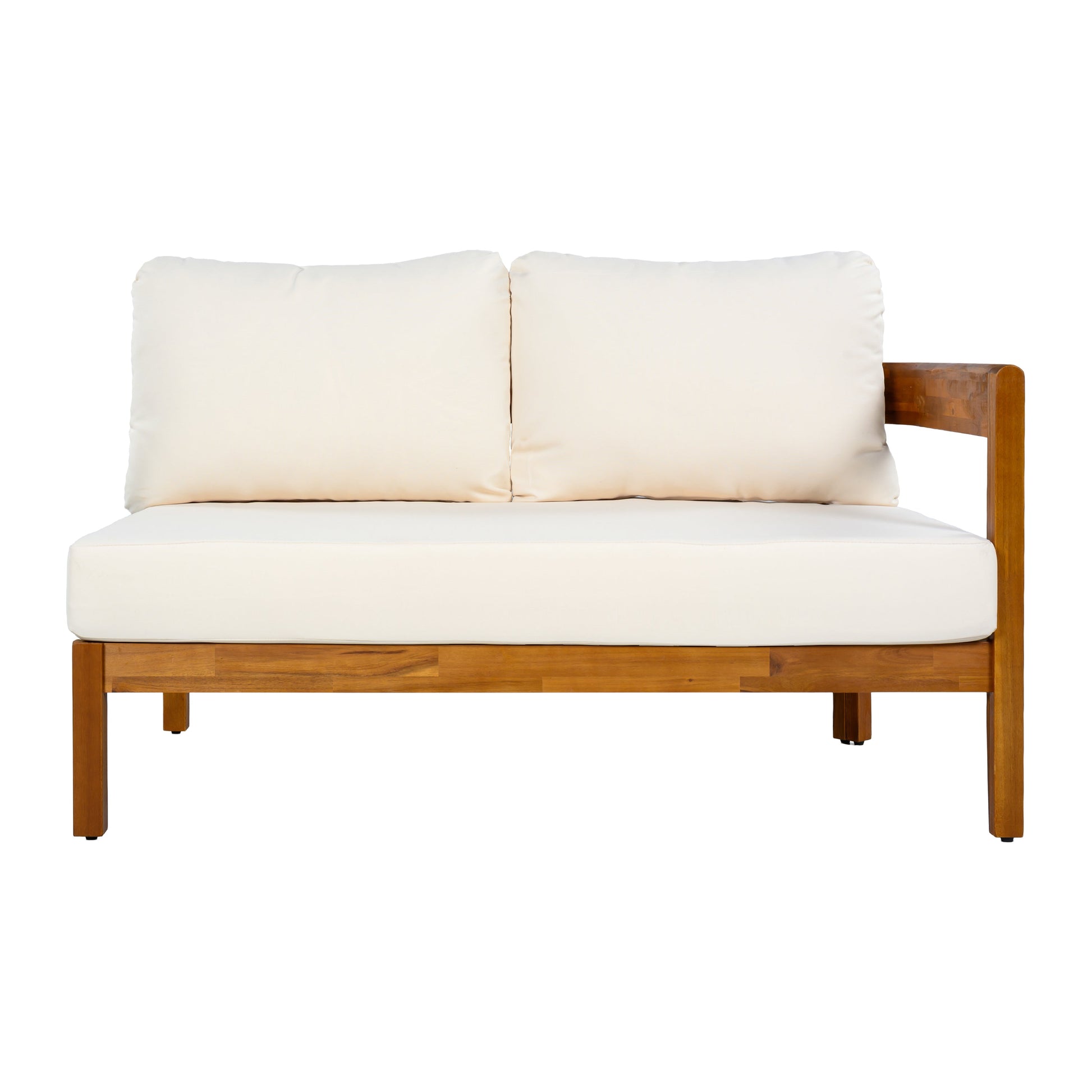 U_Style Acacia solid wood outdoor sofa with cream cushions by HouseOfZazla outdoor furniture set on Tampa Home & Garden Store
