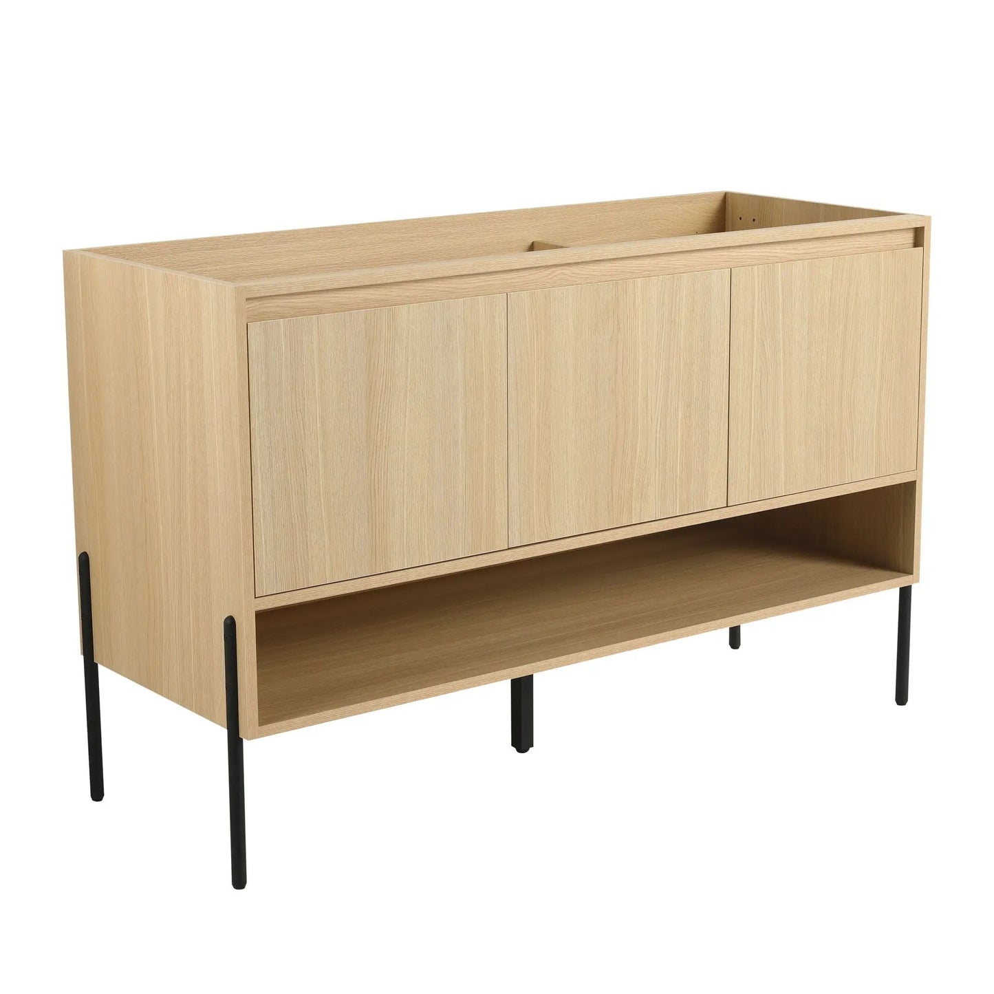 Freestanding bathroom vanity with soft-close cabinet doors in light oak by Unique Piece Furniture on Tampa Home & Garden Store