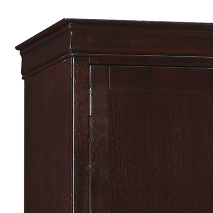 Traditional chifforobe armoire corner in dark wood finish with paneled door and crown molding on Tampa Home & Garden Store