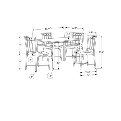 5 Piece Dining Table Set Small Rectangular by Unique Piece Furniture with table and 4 chairs on Tampa Home & Garden Store
