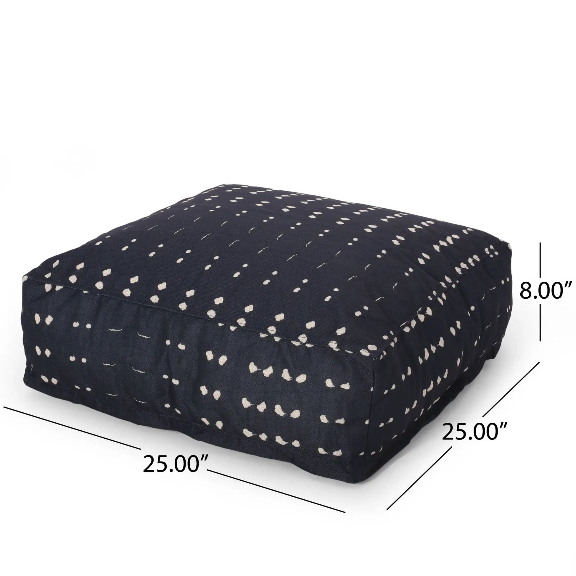 Dalm fabric square pouf ottoman dark blue with white specks beads filling Unique Piece Furniture on Tampa Home & Garden Store