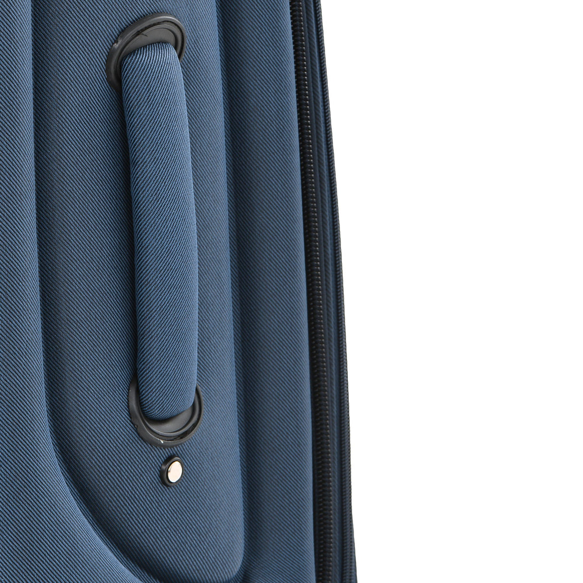 HouseOfZazla softside luggage set dark blue fabric close-up with zipper and handle on Tampa Home & Garden Store