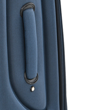 HouseOfZazla softside luggage set dark blue fabric close-up with zipper and handle on Tampa Home & Garden Store