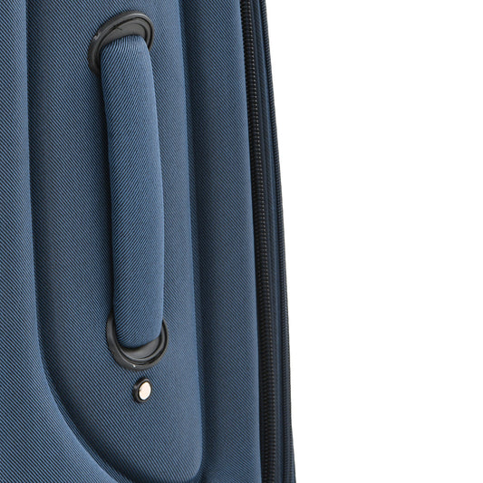 HouseOfZazla softside luggage set dark blue fabric close-up with zipper and handle on Tampa Home & Garden Store