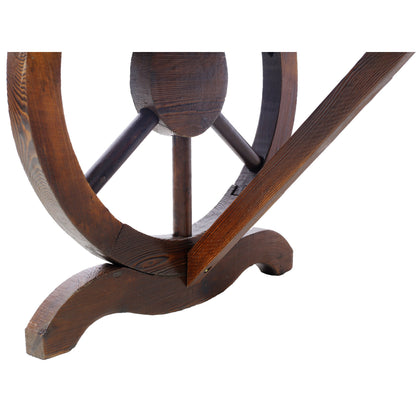 Outdoor Rustic Wooden Bench with Wagon Wheel Legs in dark brown wood by HouseOfZazla on Tampa Home & Garden Store