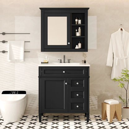 Bathroom Vanity with Top Sink and Mirror Cabinet