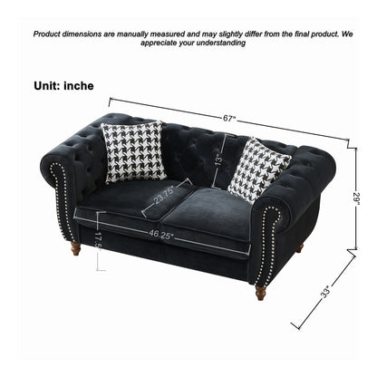 Chesterfield 3 and 2 Seater Fabric Sofa Set