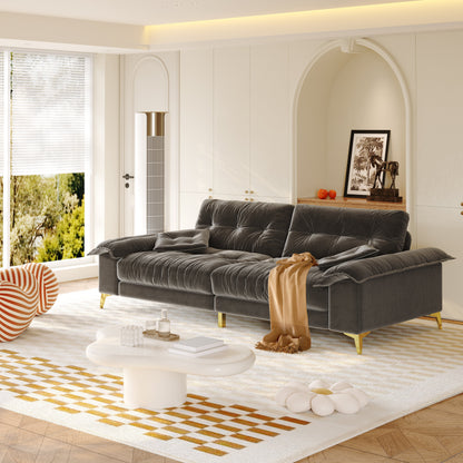 Modern 4 Seater Cloud Sofa and Chenille Frame