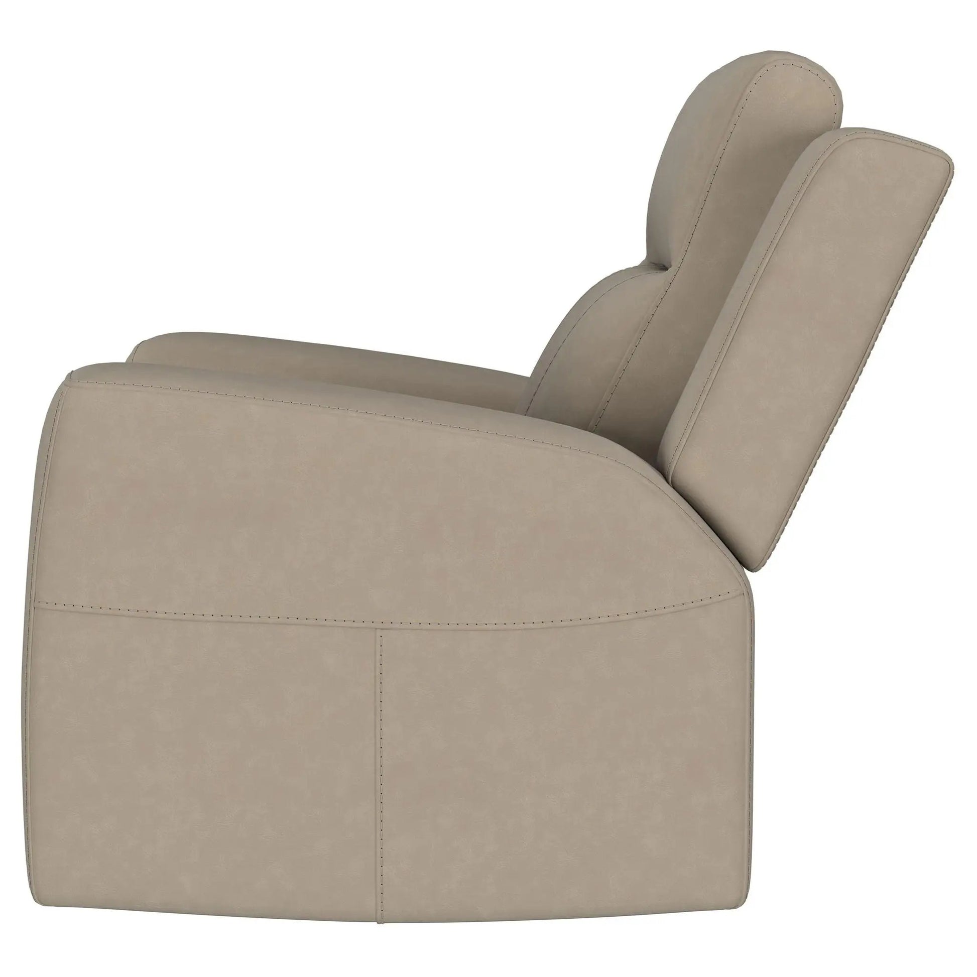 Slater upholstered recliner chair taupe with manual recline padded armrests on Tampa Home & Garden Store