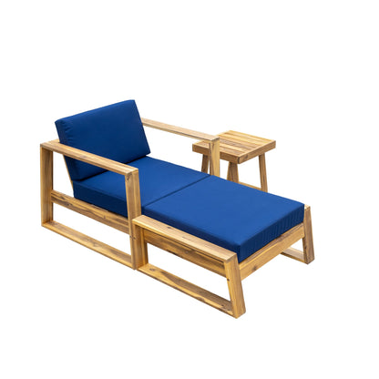 Acacia Wood Outdoor Lounge Set and Ottoman