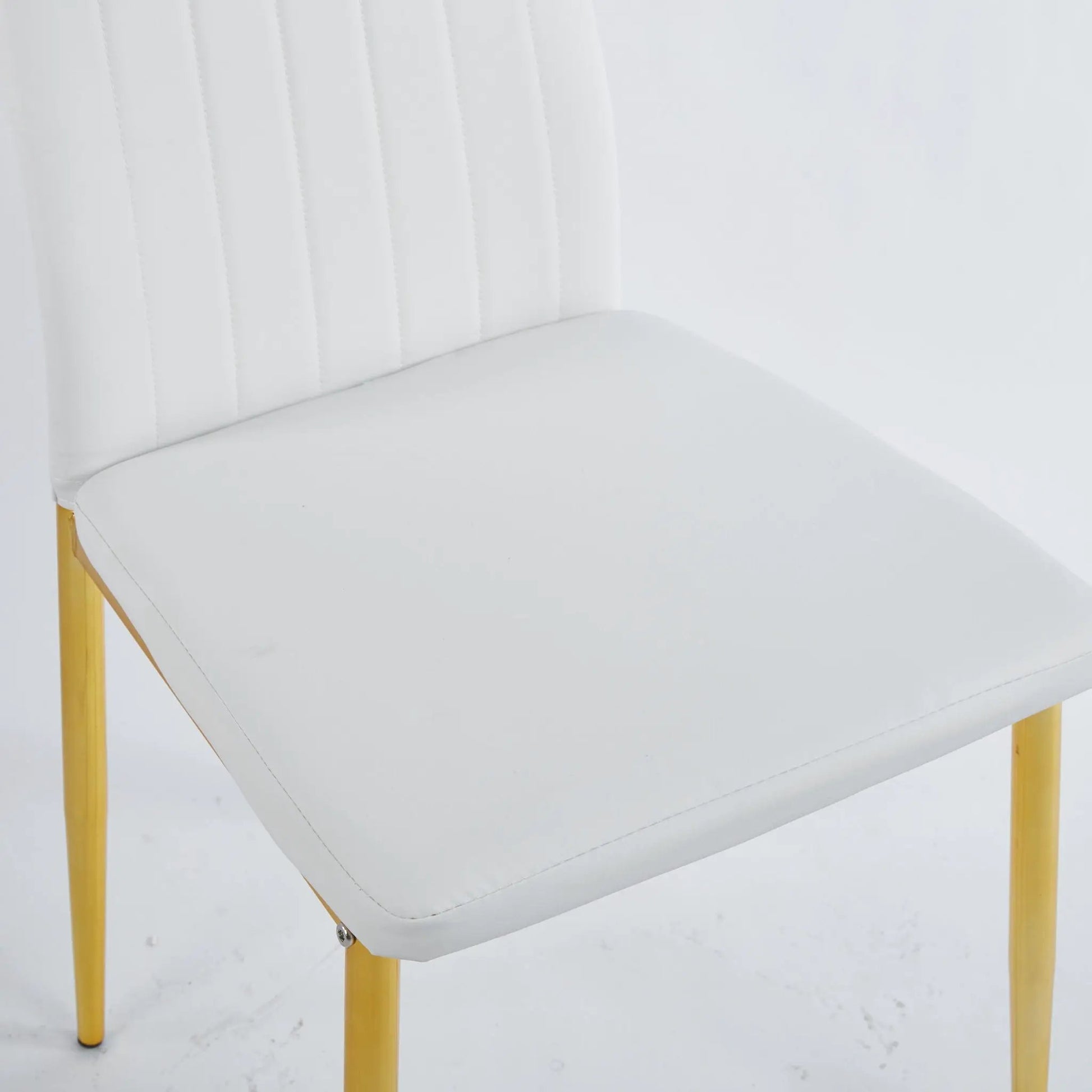 Elegant Legs Dining Chair set of 4 with white upholstery and yellow legs on Tampa Home & Garden Store