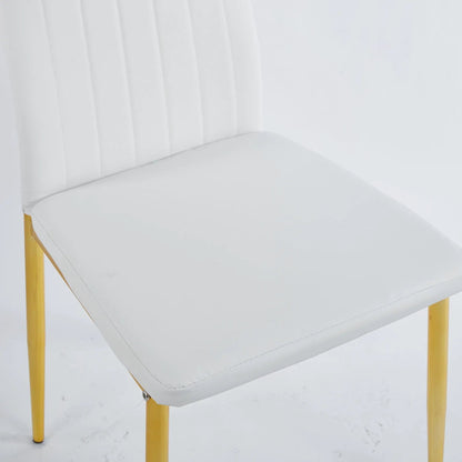 Elegant Legs Dining Chair set of 4 with white upholstery and yellow legs on Tampa Home & Garden Store