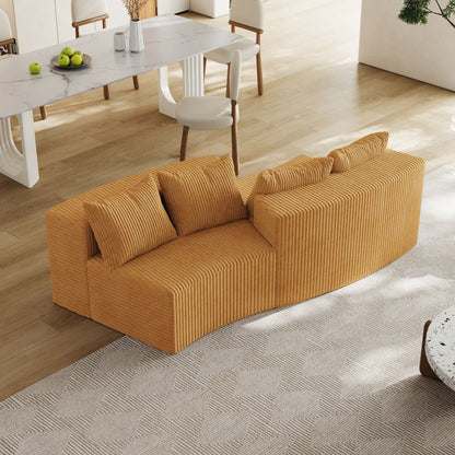 Curved Modular Sectional Sofa and Four Pillows