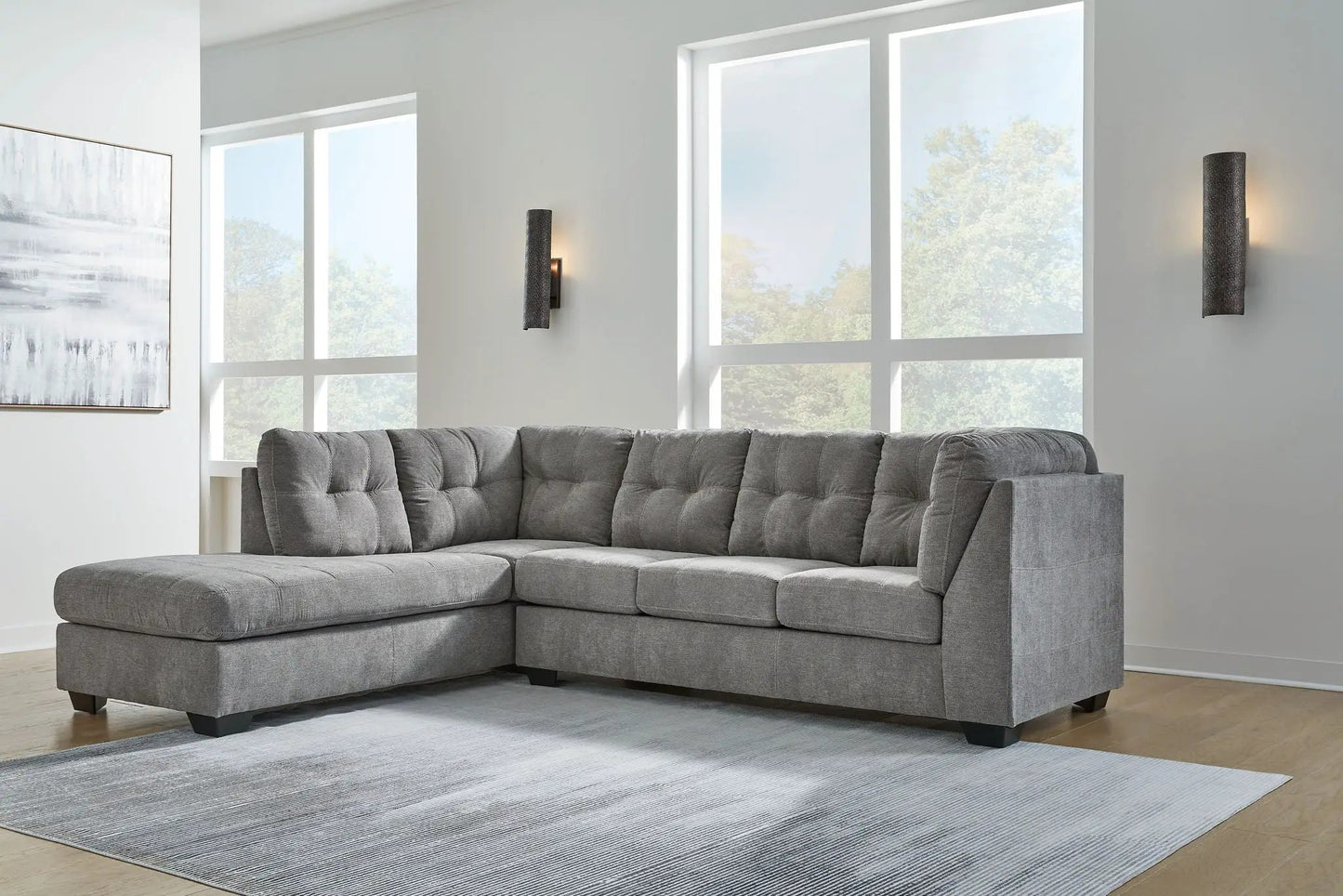 Marleton Sectional gray fabric L-shaped sofa by Unique Piece Furniture on Tampa Home & Garden Store