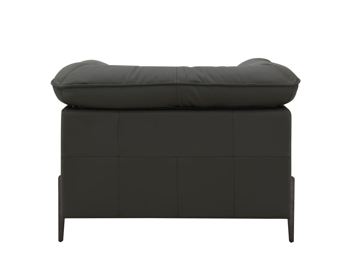 Top grain leather arm chair with memory foam cushions in black by HouseOfZazla on Tampa Home & Garden Store