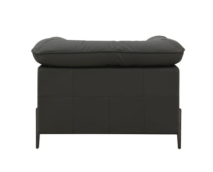 Top grain leather arm chair with memory foam cushions in black by HouseOfZazla on Tampa Home & Garden Store