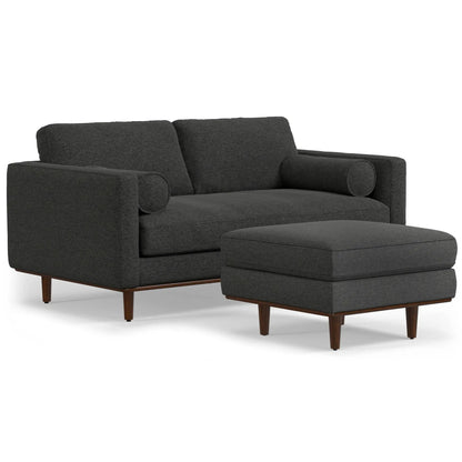 Morrison sofa and ottoman set in dark fabric with wooden legs Unique Piece Furniture on Tampa Home & Garden Store