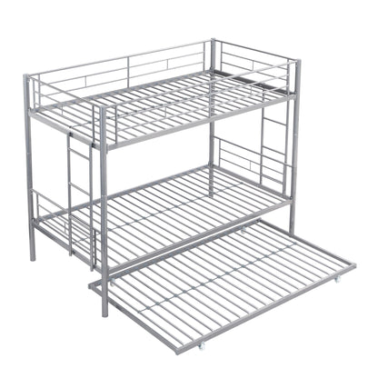 Bunk bed with trundle by HouseOfZazla, silver metal finish on Tampa Home & Garden Store