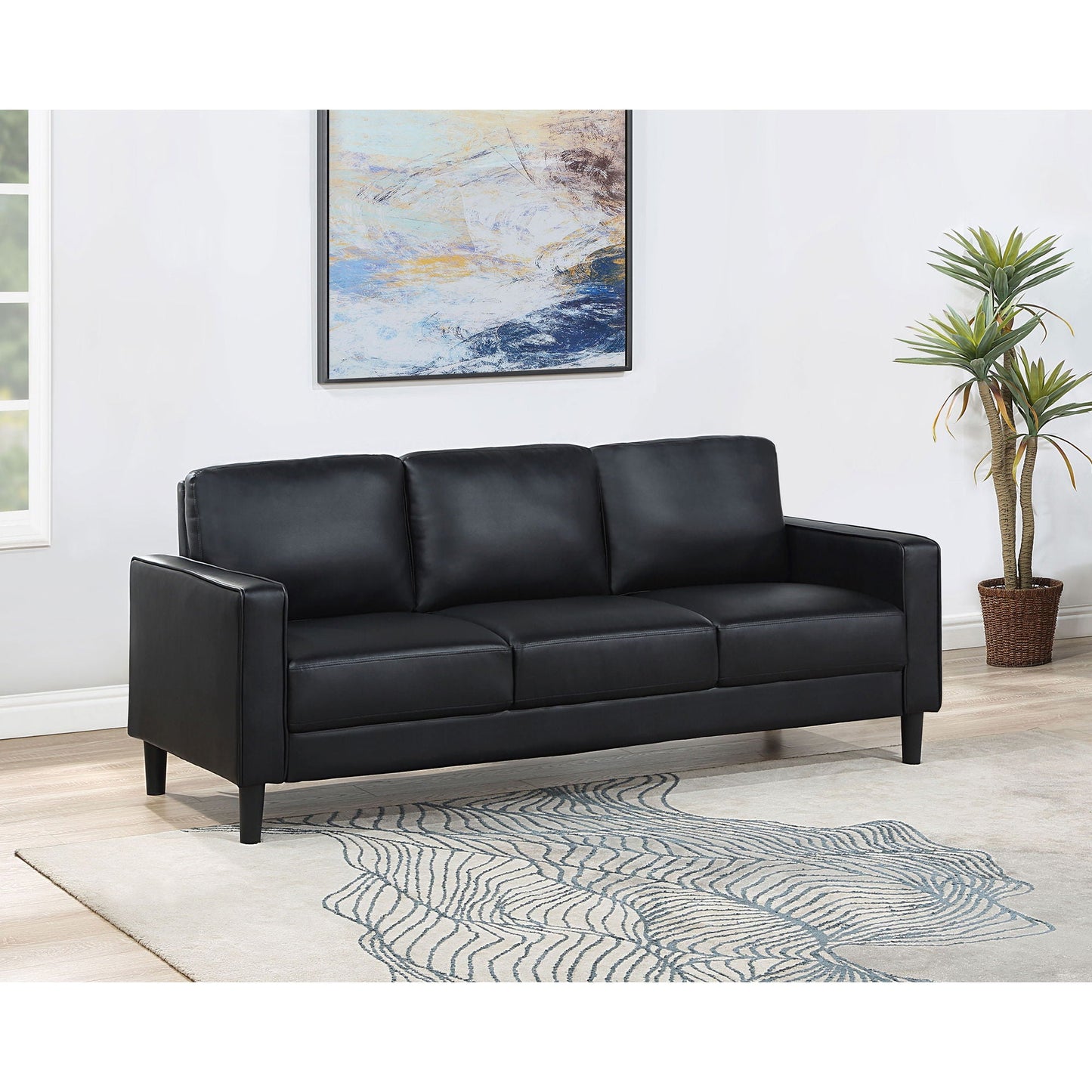 Farallone Contemporary Track Arm Plush Sofa